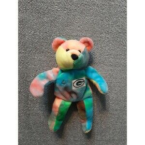 Official NFL Salvino's Bammers Green Bay Brett Favre #4 Tie-dye Beanie Bear
